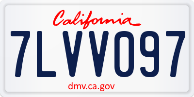 CA license plate 7LVV097