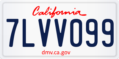 CA license plate 7LVV099