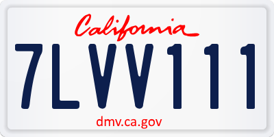 CA license plate 7LVV111