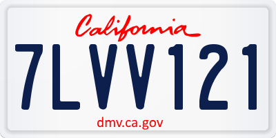 CA license plate 7LVV121