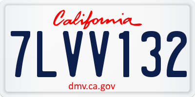 CA license plate 7LVV132