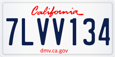 CA license plate 7LVV134