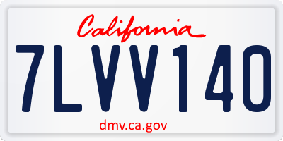 CA license plate 7LVV140