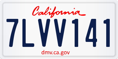 CA license plate 7LVV141
