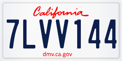 CA license plate 7LVV144