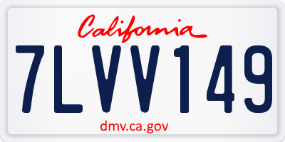 CA license plate 7LVV149