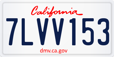 CA license plate 7LVV153