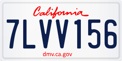 CA license plate 7LVV156
