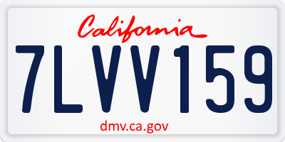 CA license plate 7LVV159