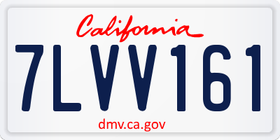 CA license plate 7LVV161