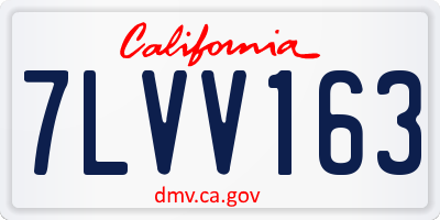 CA license plate 7LVV163