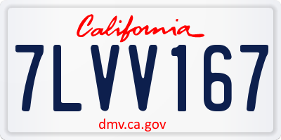 CA license plate 7LVV167