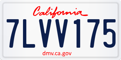 CA license plate 7LVV175