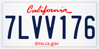 CA license plate 7LVV176