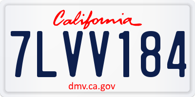 CA license plate 7LVV184