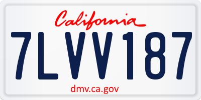 CA license plate 7LVV187