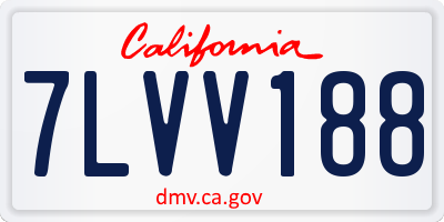 CA license plate 7LVV188
