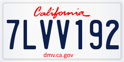 CA license plate 7LVV192