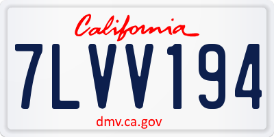 CA license plate 7LVV194