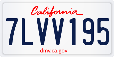 CA license plate 7LVV195