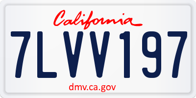 CA license plate 7LVV197