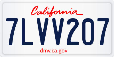 CA license plate 7LVV207