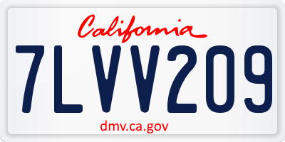 CA license plate 7LVV209