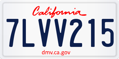 CA license plate 7LVV215