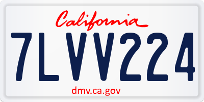 CA license plate 7LVV224