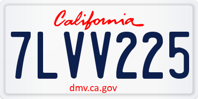 CA license plate 7LVV225