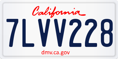 CA license plate 7LVV228