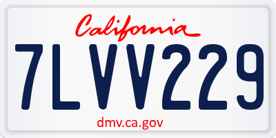 CA license plate 7LVV229