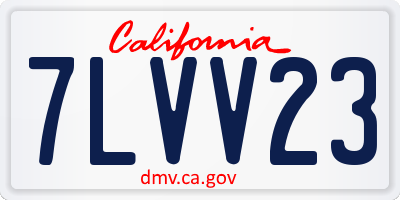 CA license plate 7LVV23