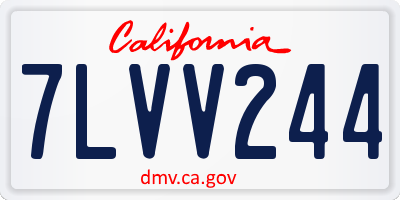 CA license plate 7LVV244