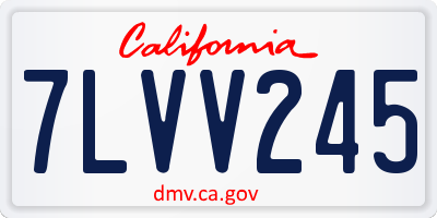 CA license plate 7LVV245