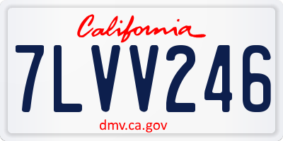 CA license plate 7LVV246