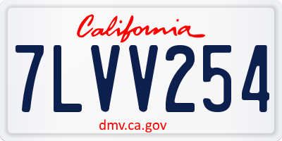 CA license plate 7LVV254