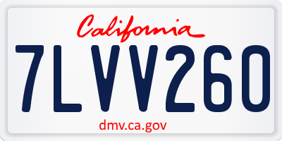 CA license plate 7LVV260