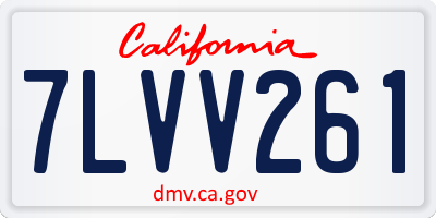 CA license plate 7LVV261
