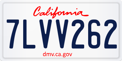 CA license plate 7LVV262