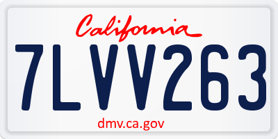 CA license plate 7LVV263