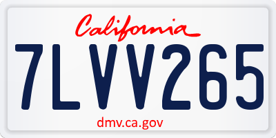 CA license plate 7LVV265