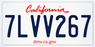 CA license plate 7LVV267