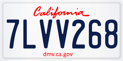 CA license plate 7LVV268