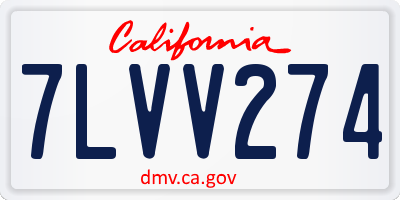 CA license plate 7LVV274