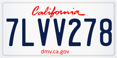 CA license plate 7LVV278