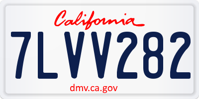 CA license plate 7LVV282