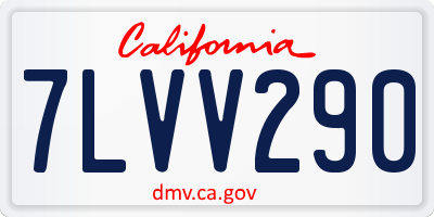 CA license plate 7LVV290