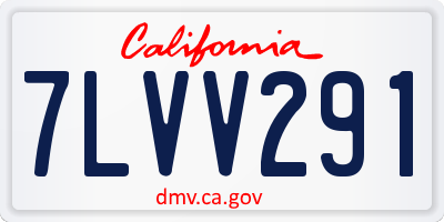 CA license plate 7LVV291