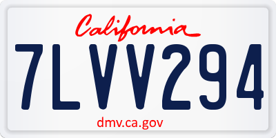 CA license plate 7LVV294